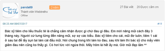 chống mũi có đau không